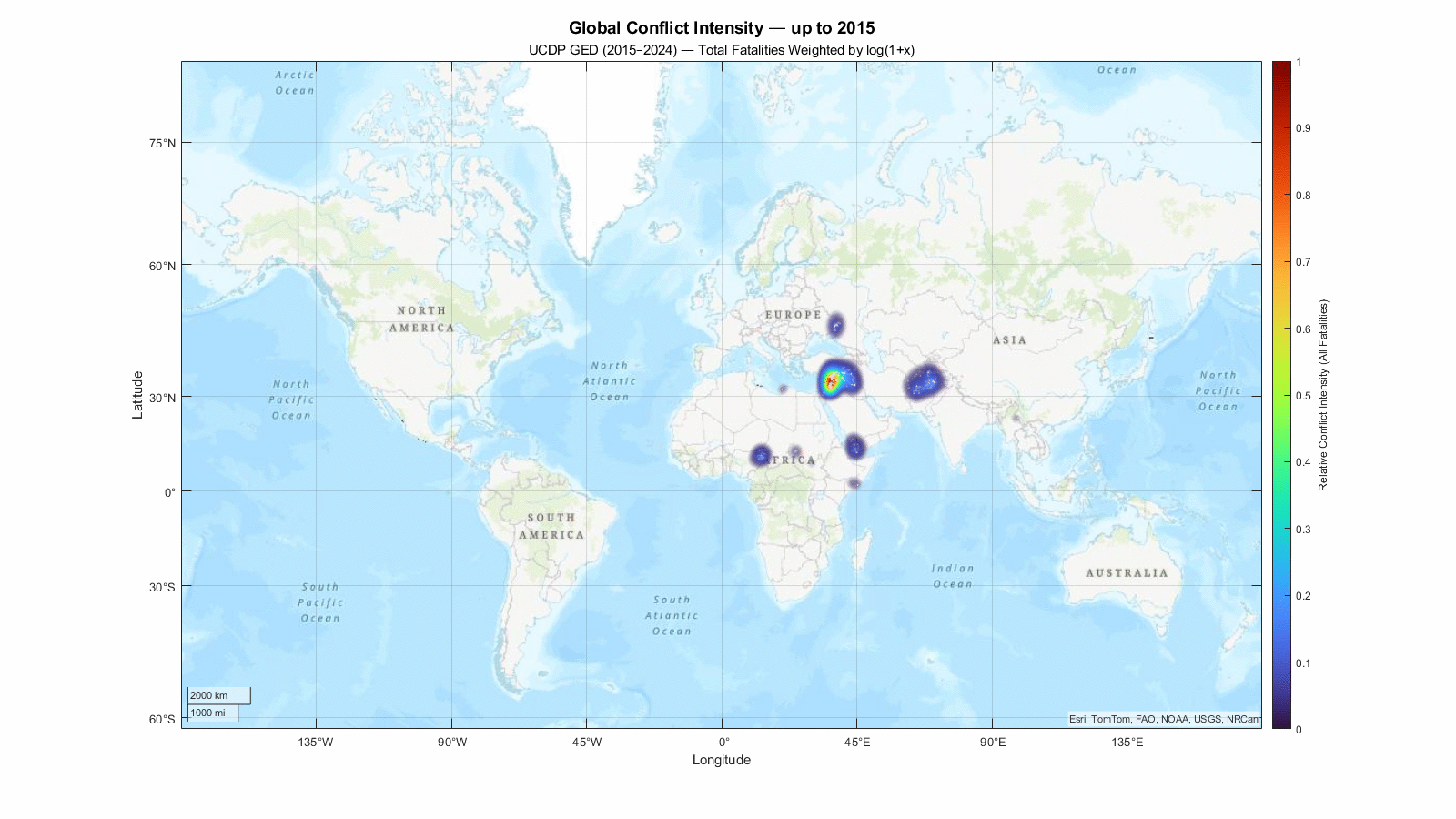 Animated Global Conflict Intensity 2015-2024